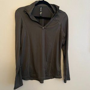 Olive green / grey athletic quarterzip